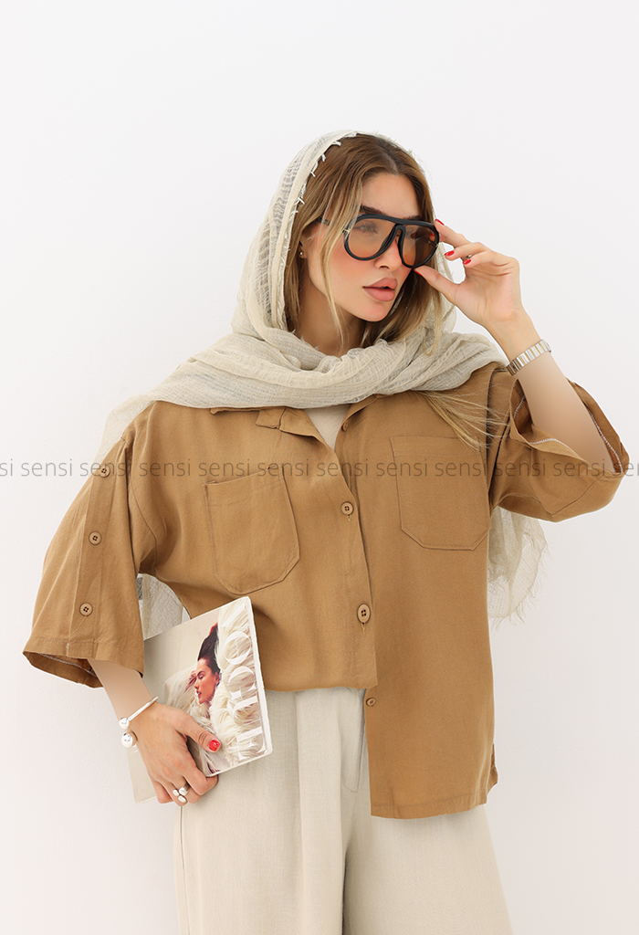 شومیز زنانه لایوسل دوجیب کد1006329